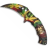 Couteau Pliant Automatique Relief Marijuana 18418-A Lame 8 Cm -BOUTICOUPE Boutique 18418 a zoom