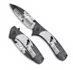 Couteau Pliant Albainox Tête De Mort 3D 18462-A Lame 9 Cm