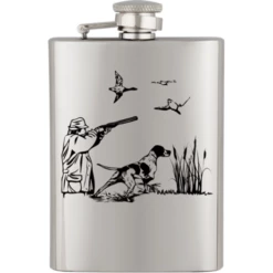 Flasque à Alcool Acier Inox ALBAINOX 225 Ml Décor Chasseur