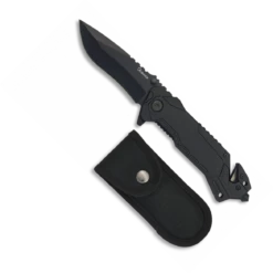 Couteau Pliant Tactique Albainox Noir 19520 Lame 8.1 Cm