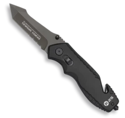 Couteau Pliant Tactique K25 Noir 18749 Lame 7.5 Cm