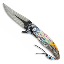 Couteau Pliant Assisté Custom-Motorcycles Impression 3D 18456-A Manche Aluminium Lame 9 Cm