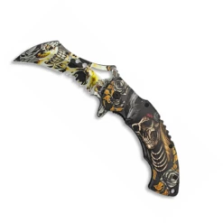 Couteau Pliant Automatique 3D TETE DE MORT 18419-A Lame 8.3 Cm