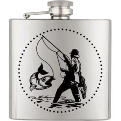 Flasque à Alcool Acier Inox ALBAINOX 170 Ml Décor Pêcheur